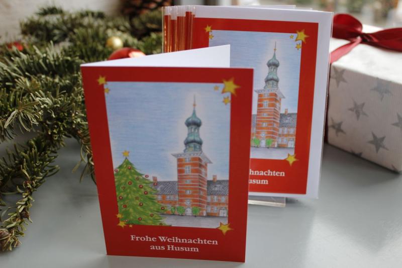Weihnachtliche Klappkarte mit Husum-Motiv, € 3,50 | © Tourismus und Stadtmarketing Husum GmbH