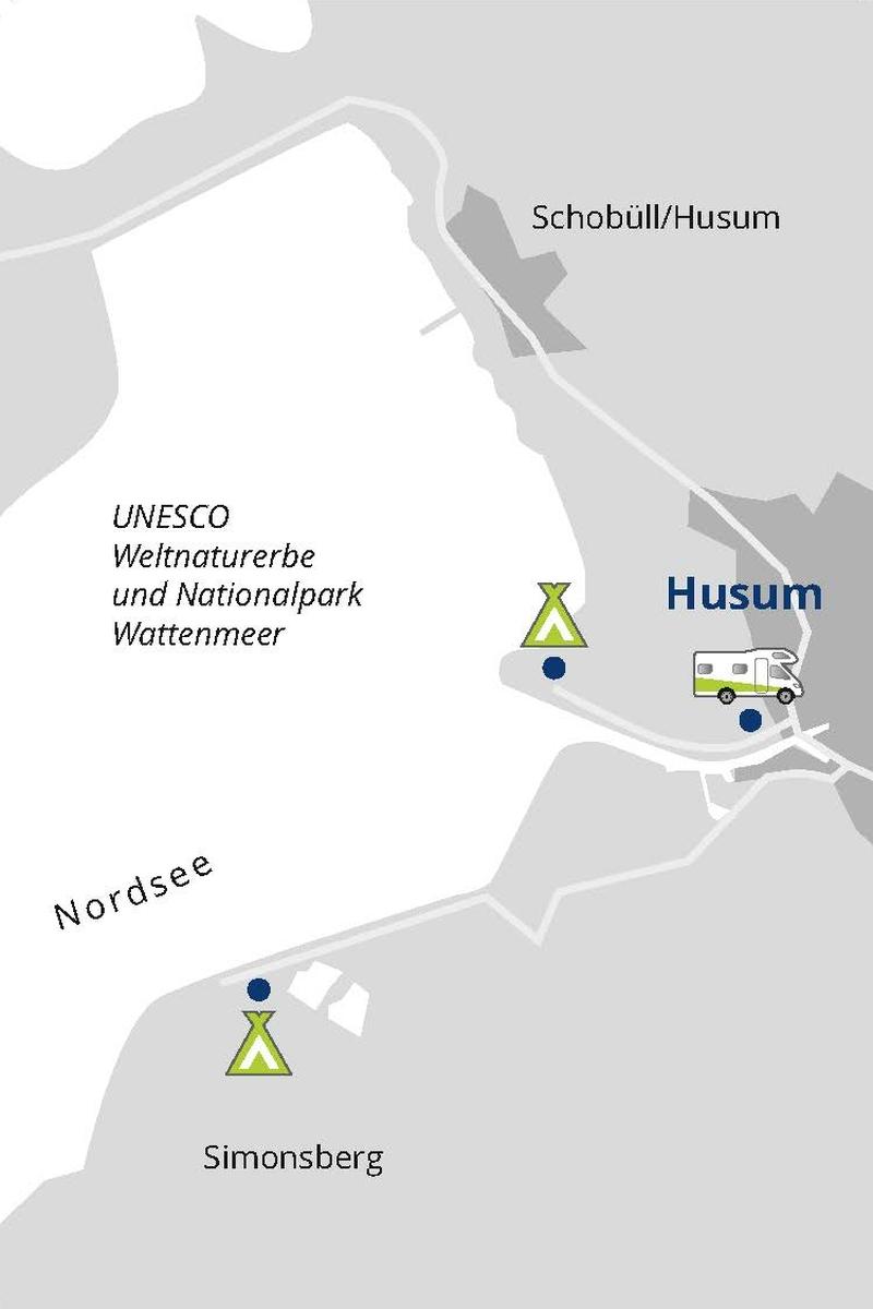 Camping-Karte Husumer Bucht